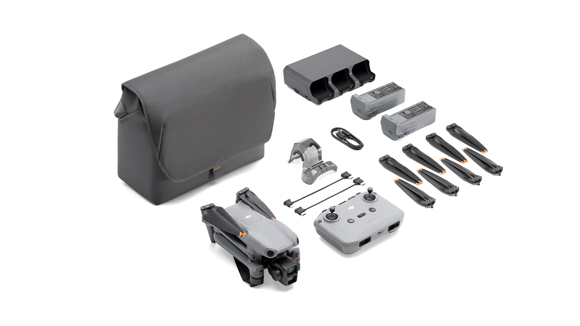 DJI Fly More combo with all the assets laid out