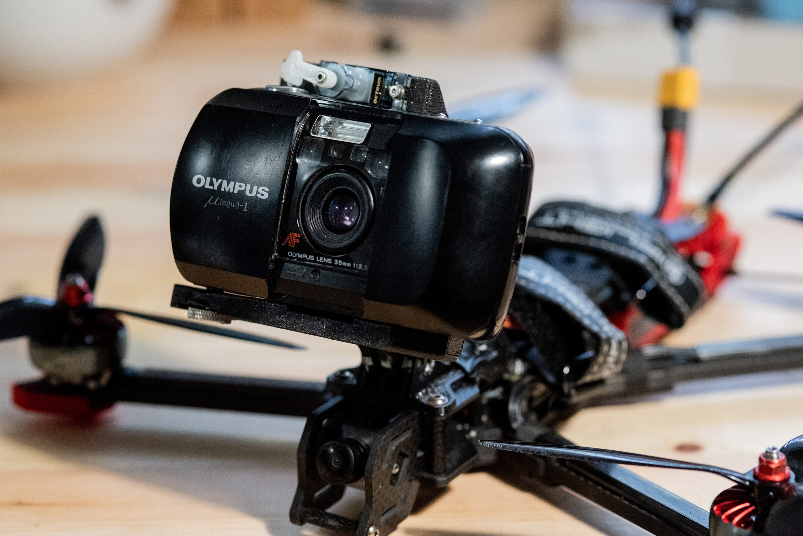 This is what happens when you mount a 35mm film camera to a drone