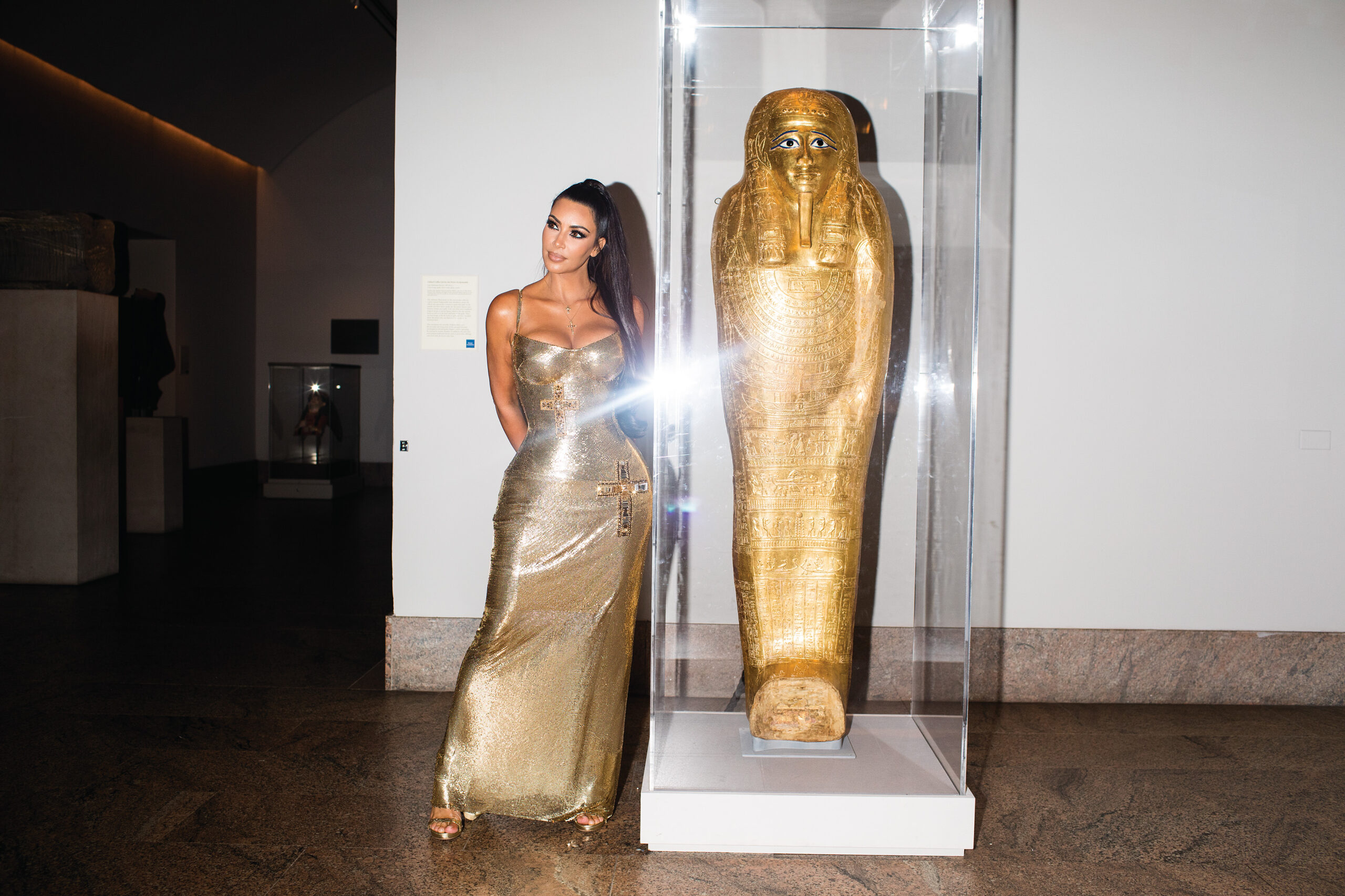 A viral photo of Kim Kardashian with a golden coffin helped solve an antiquities mystery