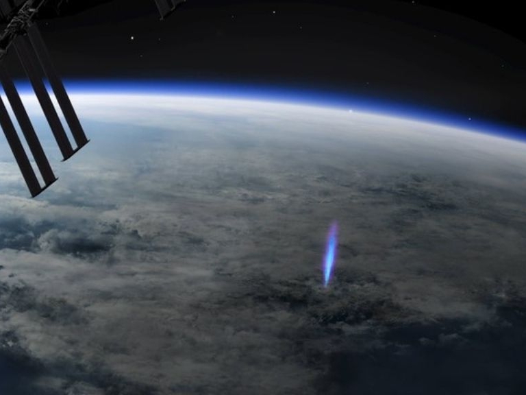 Rare ‘blue jet’ lightning spotted and photographed from space